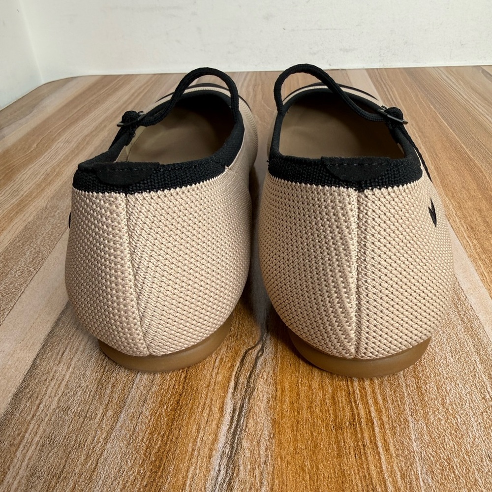 Vivaia Tamia Women’s US Size 10 Mary Jane Flats Loafers Almond Toe Beige Black - Picture 3 of 14